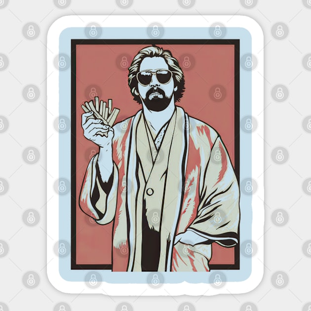 The big lebowski the dude Sticker by Aldrvnd